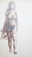 Nude woman portrait art print