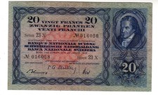 Suisse SWITZERLAND Billet 20