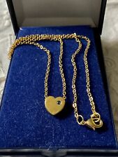 VÉRITABLE SAPHIR , ANCIEN COLLIER PENDENTIF , CŒUR COULISSANT, PLAQUÉ OR