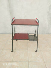 Desserte vintage en formica et métal perforé 1950