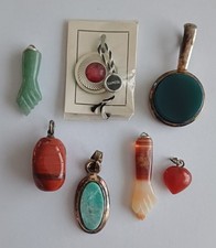 Lot de 7 pendentifs  Pierres fines naturelles et métal