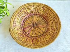 1920s Vintage Mandala Design Tricoté Main Paille Basket Fruits Légumes W710