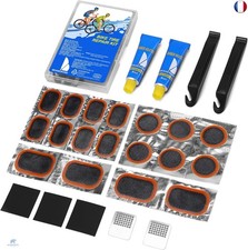Beanewone Rustine Velo, Kit Reparation Velo avec 18 Rustine, 2 Colle Rustine,