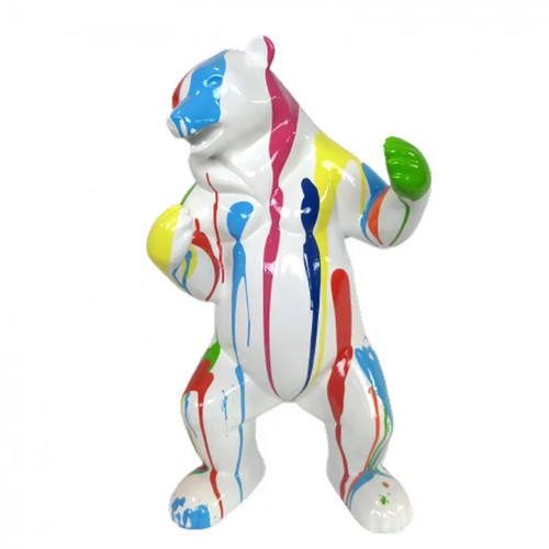 Statue ours multicolore fond - statue,