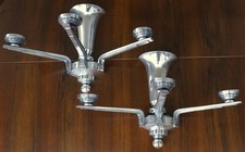 Paire appliques lampe Art Deco Moderniste Henri Renon Era Petitot Muller