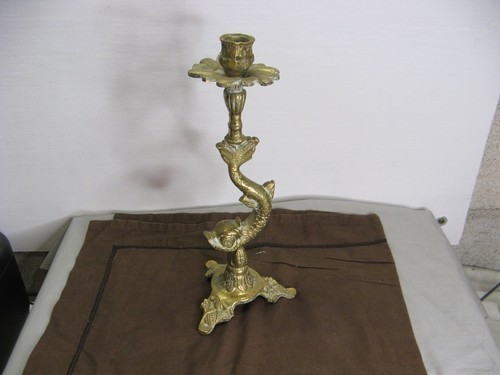 Ancien bougeoir laiton - en,