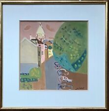 ROBERT DELVAL GOUACHE ORIGINALE MONTMARTRE RUE DE L’ABREUVOIR PARIS FRENCH ART