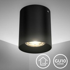 Spot LED en saillie noir éclairage plafond métal rond douille GU10 plafonnier