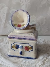 Céramique Bassano rare Boîte bonbonnière gramophone vintage