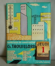 CALENDRIER PUBLICITARE ANCIEN AVEC THERMOMÈTRE TROUILLARD