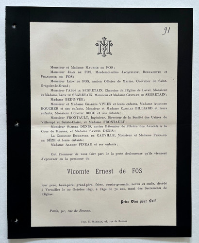 Vicomte fos segretain faire - vicomte,