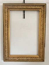 Ancien Cadre Doré Bois Style Louis XVI Feuillure 28 x 43 cm