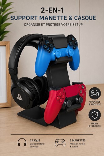Support casque 2 manettes - casque,