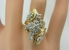 Bague Cluster En Or Jaune 14K