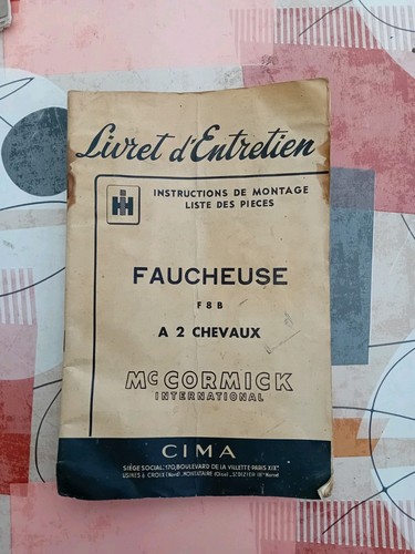 Livret entretien faucheuse - d'entretien,