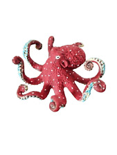 Sculpture, statue, animal, pieuvre, poulpe, rouge, bleu, pois, pop art