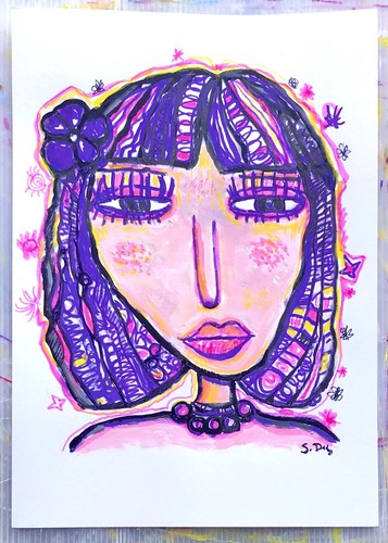 Peinture manga enfant fille - manga,