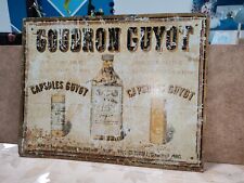 Ancienne Plaque Tôle Lithographiée Goudron Guyot Rhume Paris A Saisir 