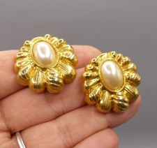 BOUCLES D'OREILLES clips Couture VINTAGE 1980 Earrings