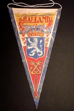 Fanion ancien HALLAND Suède Scandinavie - vintage - en tissu
