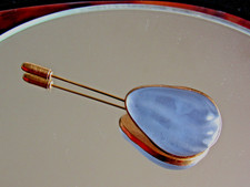 Ancienne épingle a foulard cravatte - Jacques ESTEREL - cabochon en verre bleu