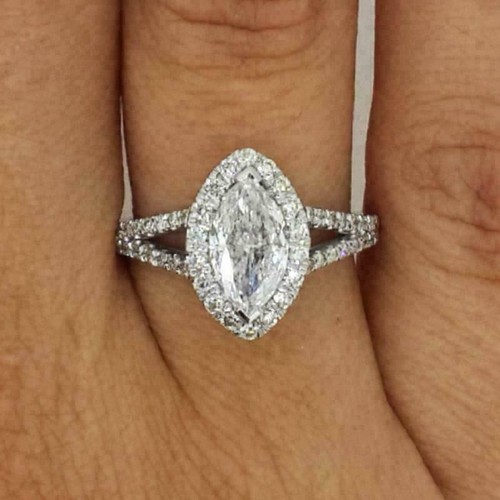 Bague tige fendue - , diamant