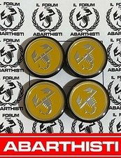 X4 Cache Moyeu JAUNE ABARTH