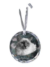 Sacré de Birmanie - Boule Avec Photo,Katzenfoto En Cristal,Personnalisé Weihnac