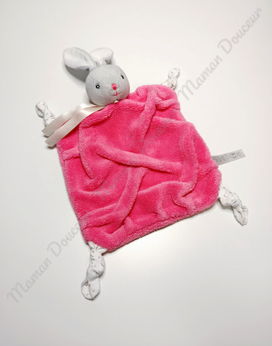 Doudou plat carré lapin - carré,