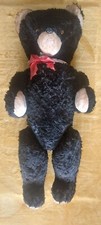 GRAND OURS NOIR EN PELUCHE de collection ancien 1920/30  COLECTOR TEDDY BEAR