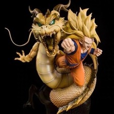 Figurine Dragon Ball Son Goku Super Saiyen 3 Avec Shenron PVC 20 cm Anime Manga