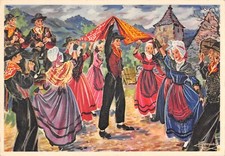 CPA ILLUSTRATEUR / HOMUALK / CANTAL / DANSE DES FOULARDS