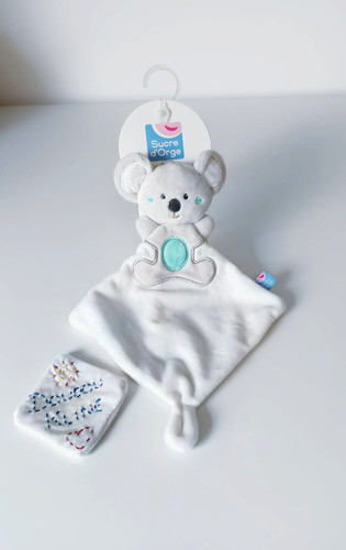 Doudou plat koala gris blanc - doudou,