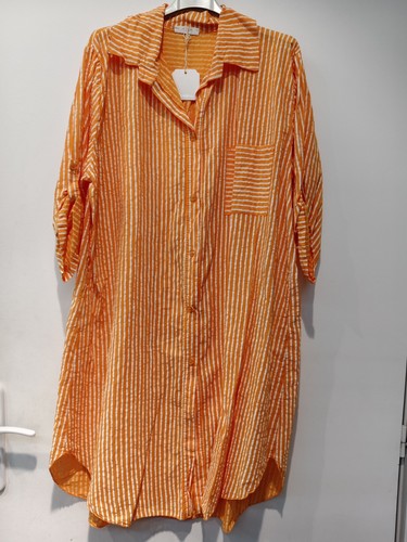 Chemise rayée orange taille
