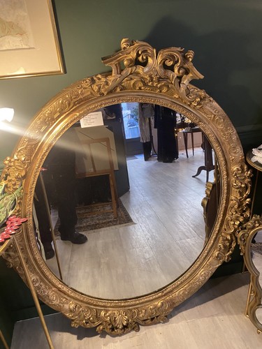 Miroir circulaire bois - en,