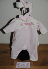 ?Vetement COROLLE 36 Cm Poupon Combinaison Rose Rayé Bandeau Assorti Poupée