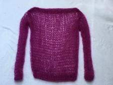 PULL MOHAIR ROSE PRUNE MAILLE AMPLE STYLE PUNK