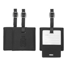 Etiquettes bagages noirs avec câble métallique 3 pcs