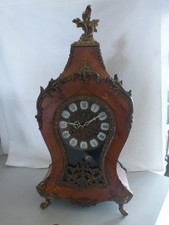 Pendule CARTEL Louis XV marqueterie en bois de rose + bronze Germany