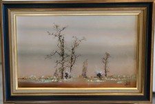 Bernard Louedin "paysage de marais" huile sur toile