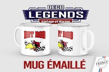 Mug émaillé Hot rod, Tasse déco usa biker pub voiture thé café cadeau vintage
