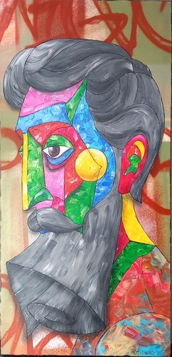 Toile street art homme aux - toile,