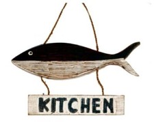 Panneau De Porte En Bois Flotté Équitable Décor Poisson Cuisine