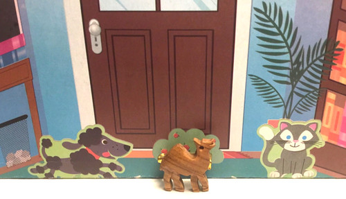 Camel shaped wooden lapel - shaped, pin