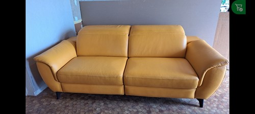 Canapé cuir jaune