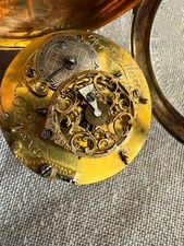 Montre de poche ancienne XVIIIe – miniature émaillée – or 18K