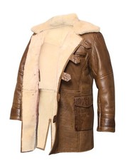 Veste manteau en cuir de