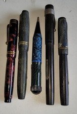 Lot 4 Stylos Plume années 1900-1940? Or 18 Cts Meteore, Gold Starry, Warranted