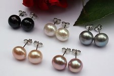 10 mm7 couleur ELEVAGE eau douce bijoux avec perles lot boucles d'oreilles