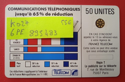Télécarte 6 pe - /, pe-